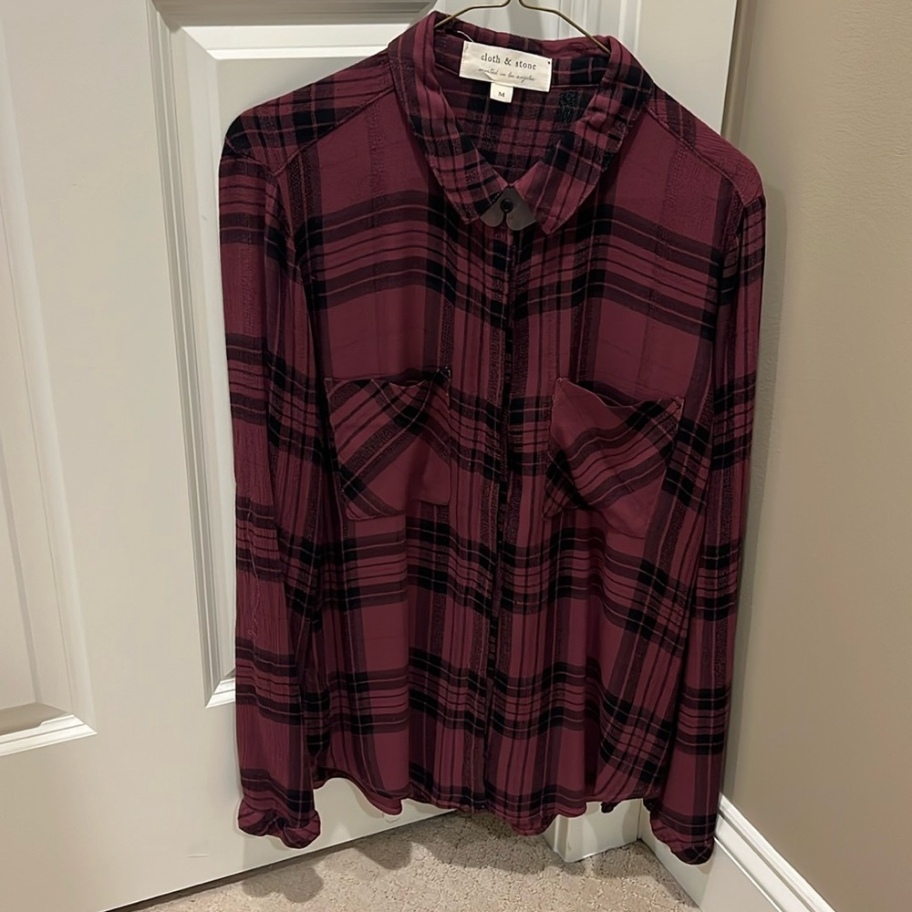 Cloth & Stone Plaid Buttondown Shirt